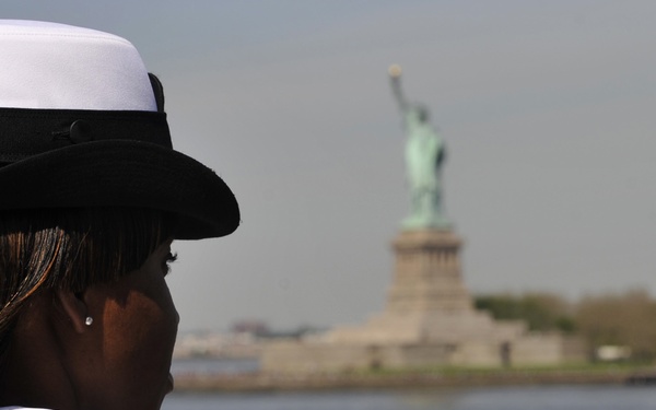 USS New York enters New York Harbor