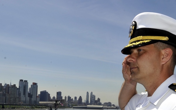 USS New York enters New York Harbor