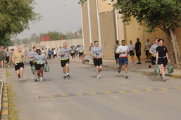 Sandbag relay builds teamwork, fitness
