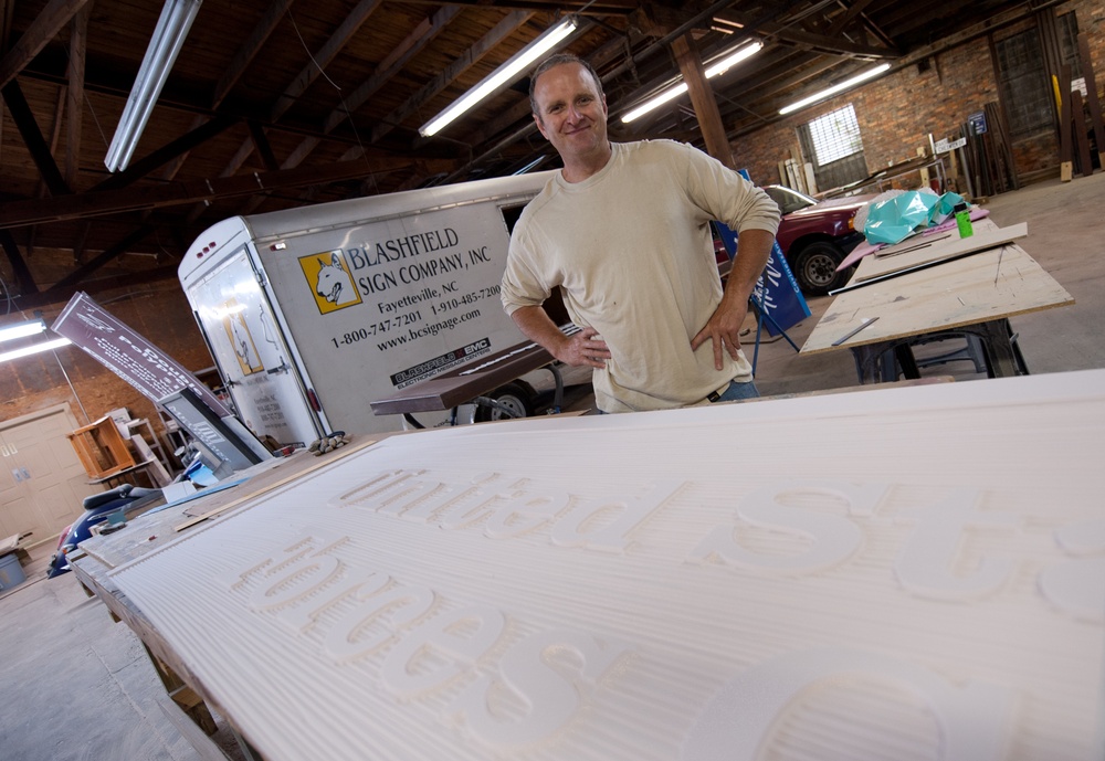 Fayetteville sign maker leaving his mark on new headquarters