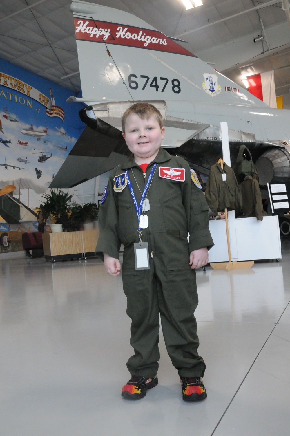 Young boy is pilot for the day at 119th Wing