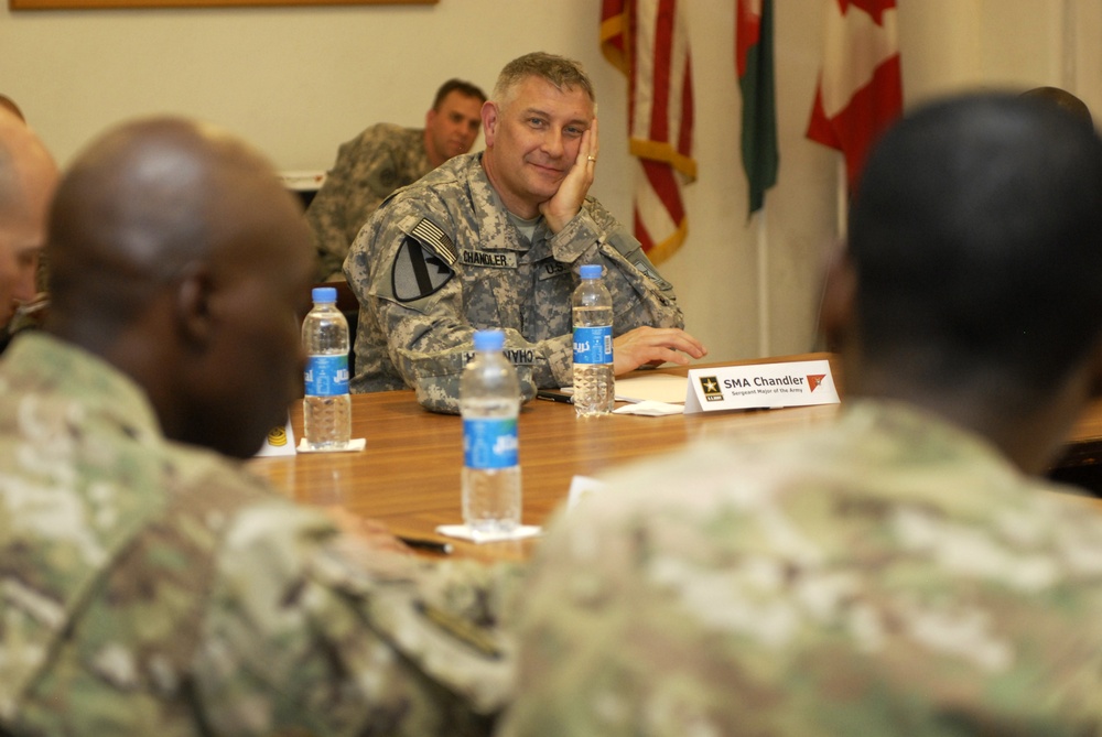 Sgt. Maj. Chandler attends briefing