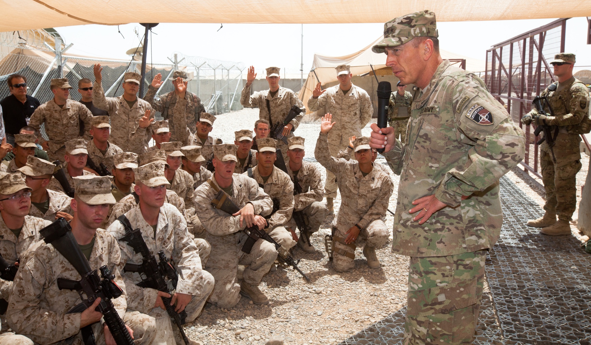 Camp Dwyer Marine Base in Hemland River Valley, Afghanistan, image size:2000x1169