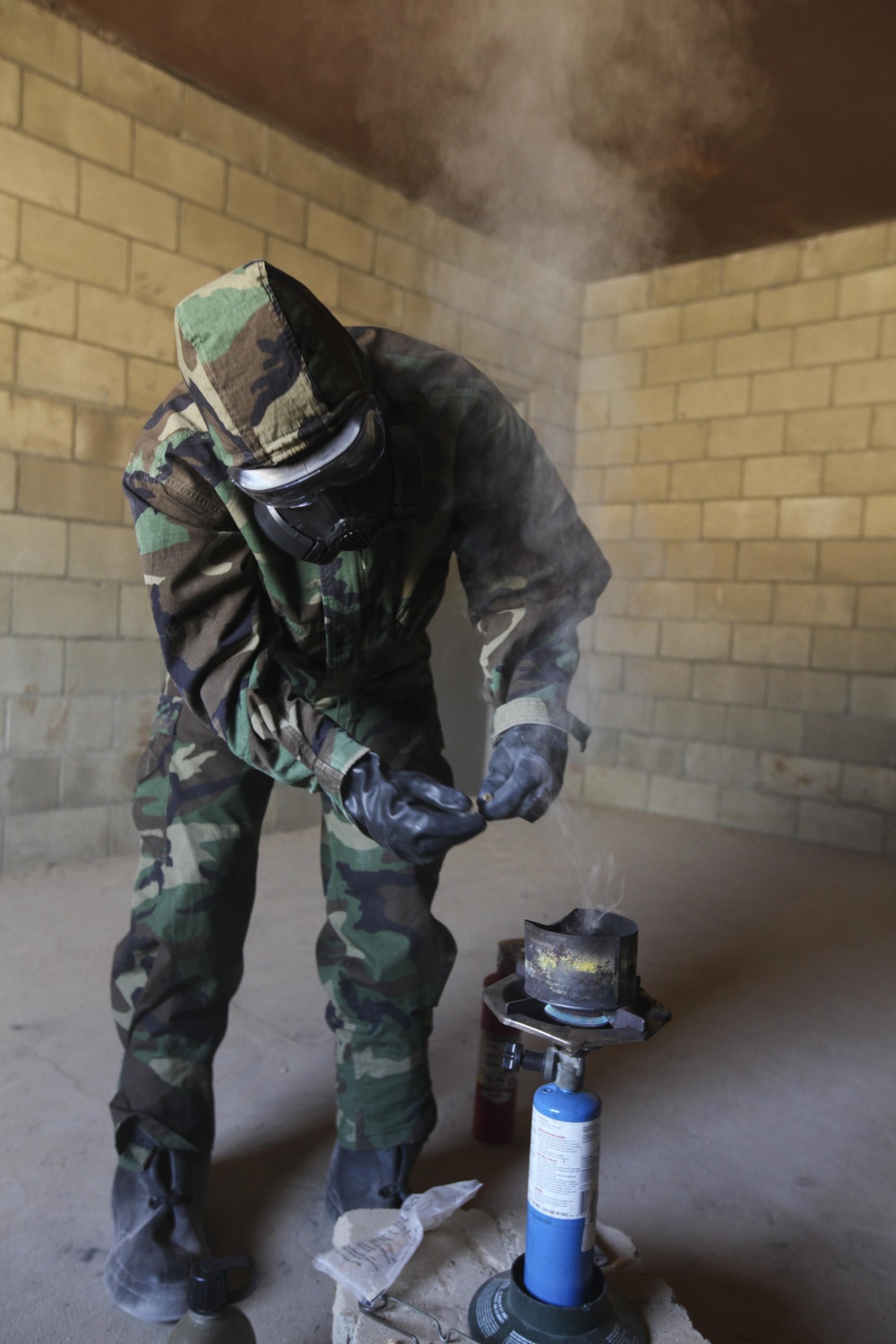 M50 gas mask and MOPP suit training