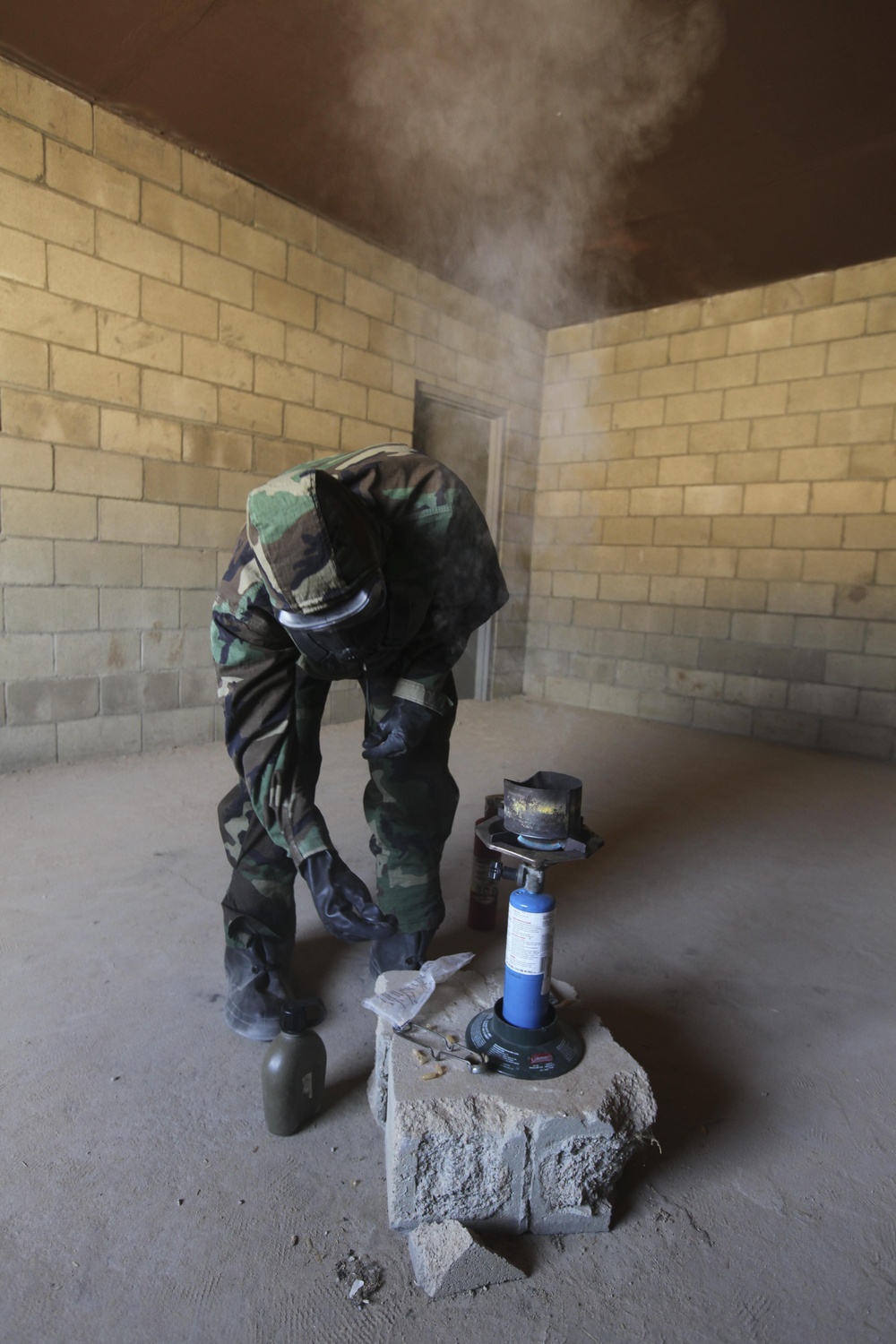 M50 gas mask and MOPP suit training