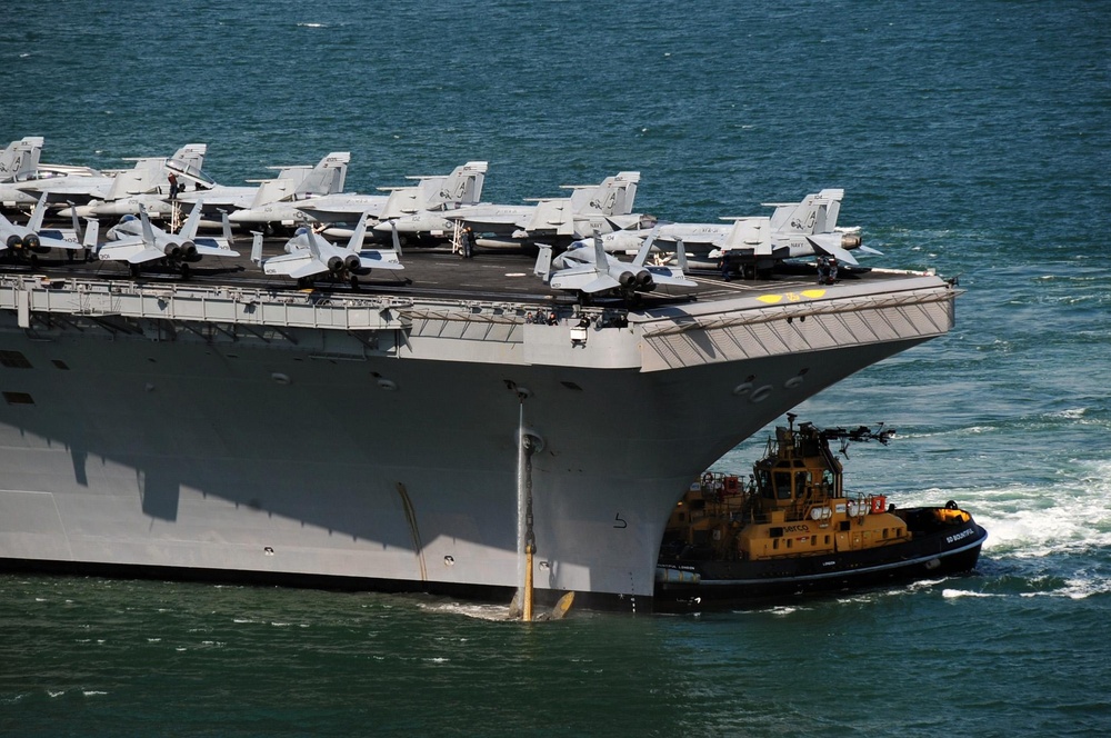 USS George H.W. Bush leaves Portsmouth