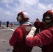 USS Whidbey Island flight deck drill