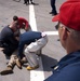 USS Whidbey Island flight deck drill