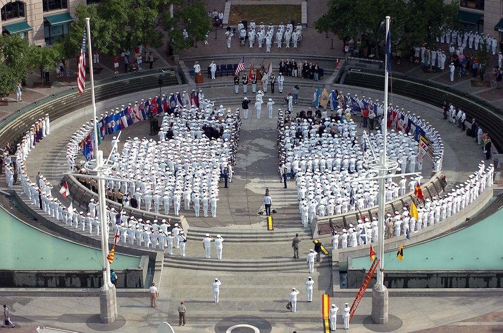 Wreath laying ceremony at the Navy Memorial