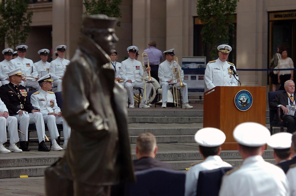 Wreath laying ceremony at the Navy Memorial
