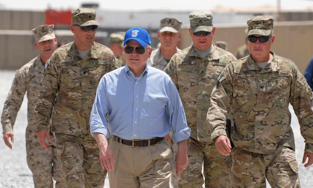 US Secretary Gates' visit to Forward Operating Base Walton in Kandahar, Afghanistan