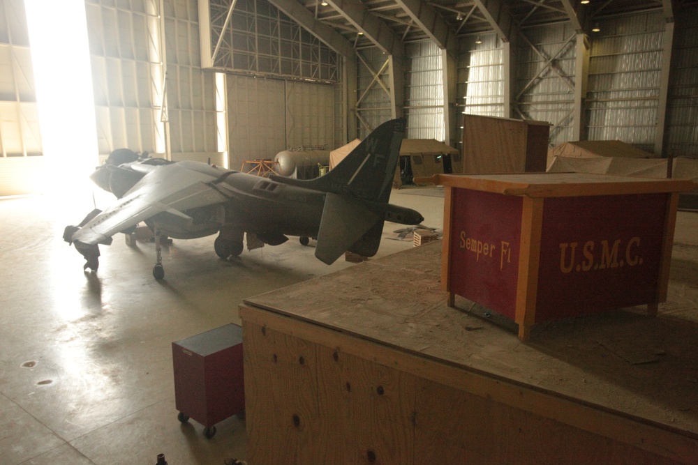Harrier squadron flightline operations in Afghanistan