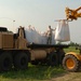 Helibase site producing sandbags
