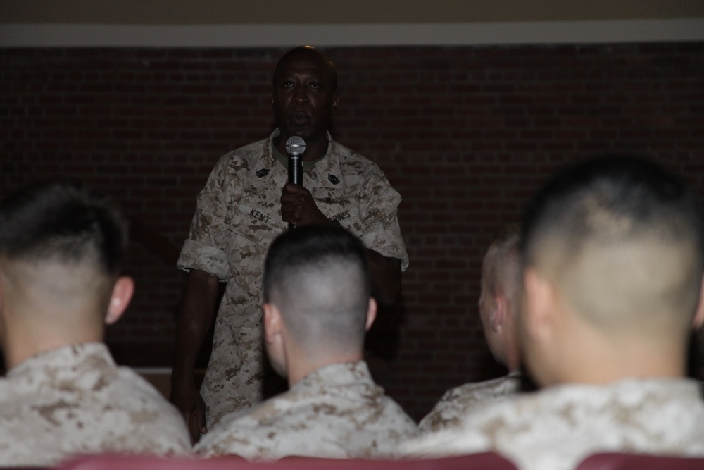 Sgt. Maj. Kent recalls Corps career during visit to Cherry Point