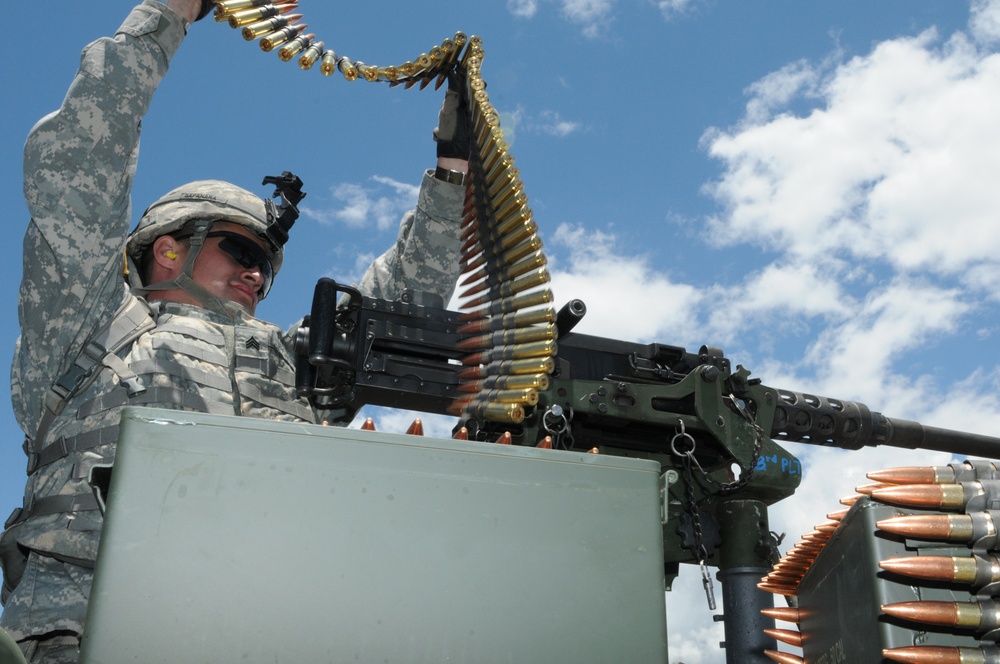 Cavalry soldiers fire away