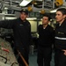 USS Thach sailors explains console to Chilean naval officers