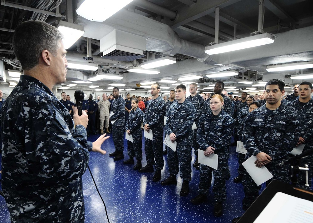 USS Bataan frocking ceremony