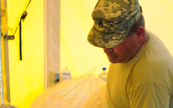 Quartermaster troops process 'expeditionary' drinking water during the nationwide Quartermaster Liquid Logistics Exercise 2011