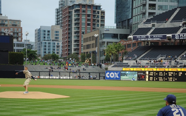 Throwing out the first pitch