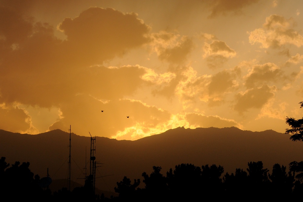 Majestic sunset over Kabul