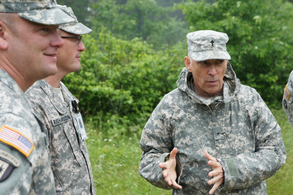 Brig. Gen. Patrick Dolan visits with soldiers