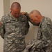 Soldier receives blessing from a general