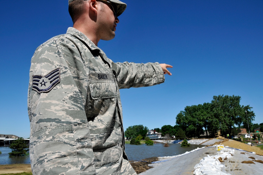 Iowa National Guard Missouri River levee patrol