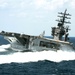 USS Dwight D. Eisenhower conducts rudder turns during sea trials