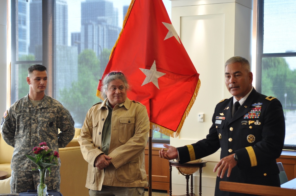 Maj. Gen. John Campbell at the Pritzker Military Library in Chicago