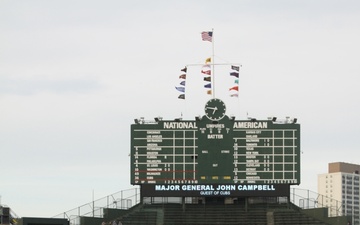 Maj. Gen. Campbell visits Chicago and throws first pitch at the Cubs game