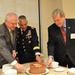 Army birthday cake cutting with Steve Herman, Maj. Gen. Campbell and Gen. Schoomaker