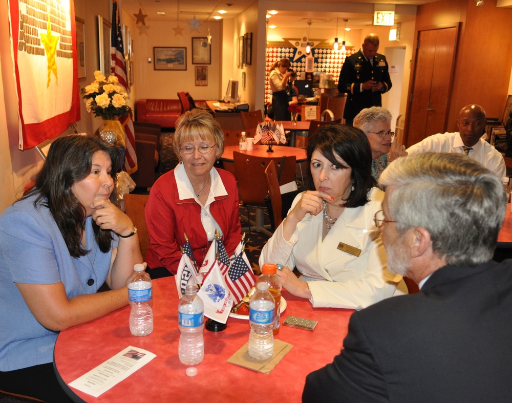 Ann Campbell speaks with various service members, families and veterans' support groups