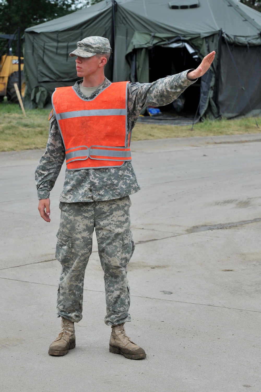 235th Military Police Company conduct traffic as residents return to homes in Dakota Dunes