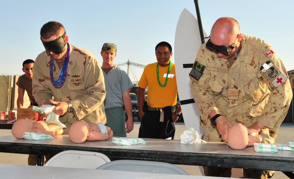US Navy medical personnel celebrate Father’s Day on Kandahar Airfield