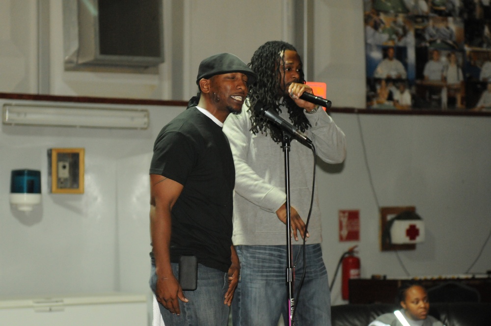 Poets use spoken word to entertain troops