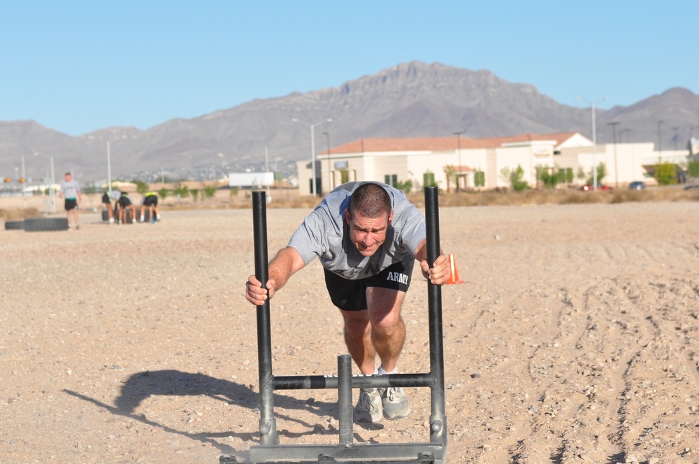 Pushing the sled