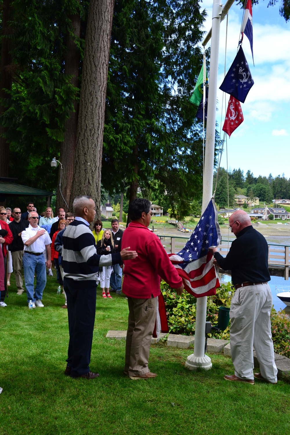 Raising of the American flag at the annual Evergreen Fleet Cruise 2011