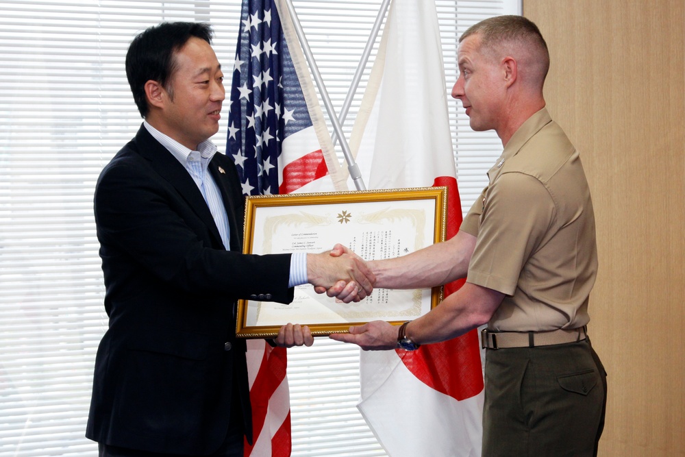 Station CO receives letter of appreciation from Iwakuni city mayor