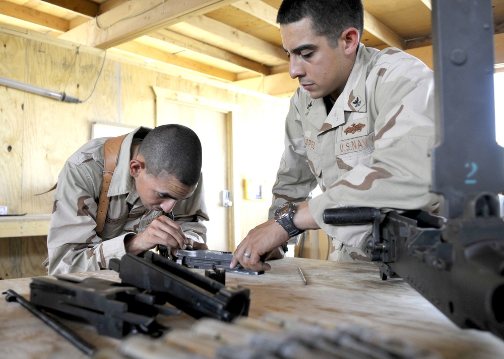 Naval Mobile Construction Battalion 1 weapons training