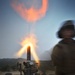 Battery fires 120 mm mortars