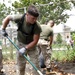 Marines rake park clean