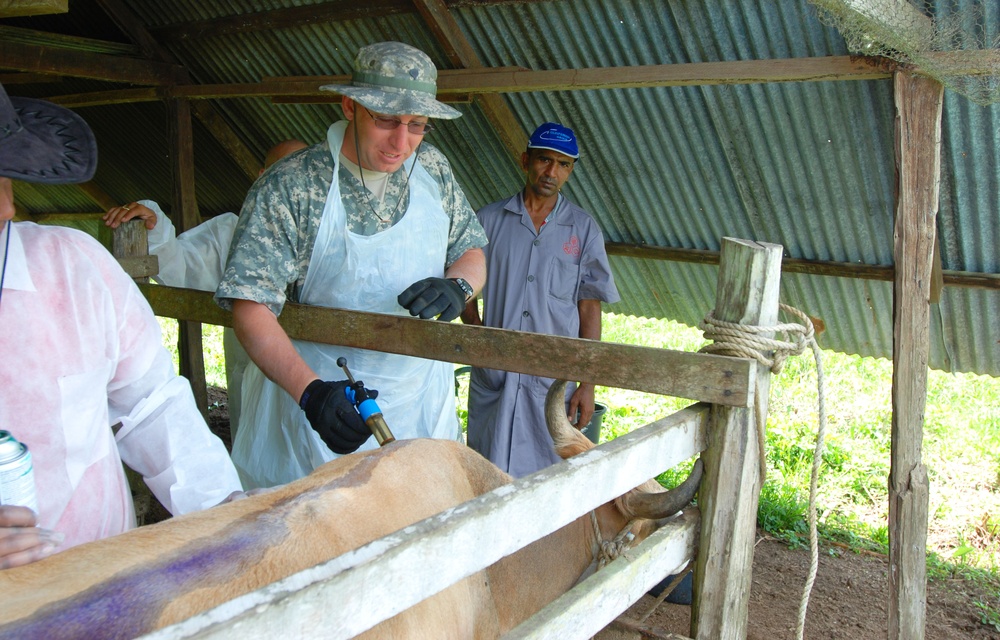 Soldiers promote Surinamese animal health
