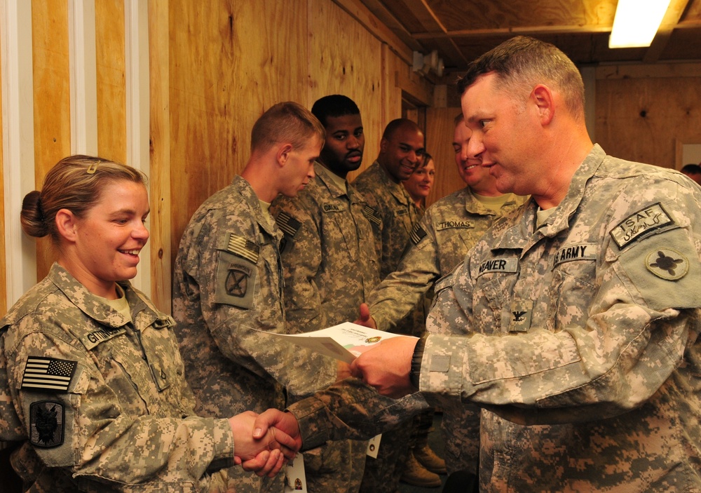 Joint Sustainment Command–Afghanistan recognizes Nevada Army National Guard unit at Kandahar Airfield