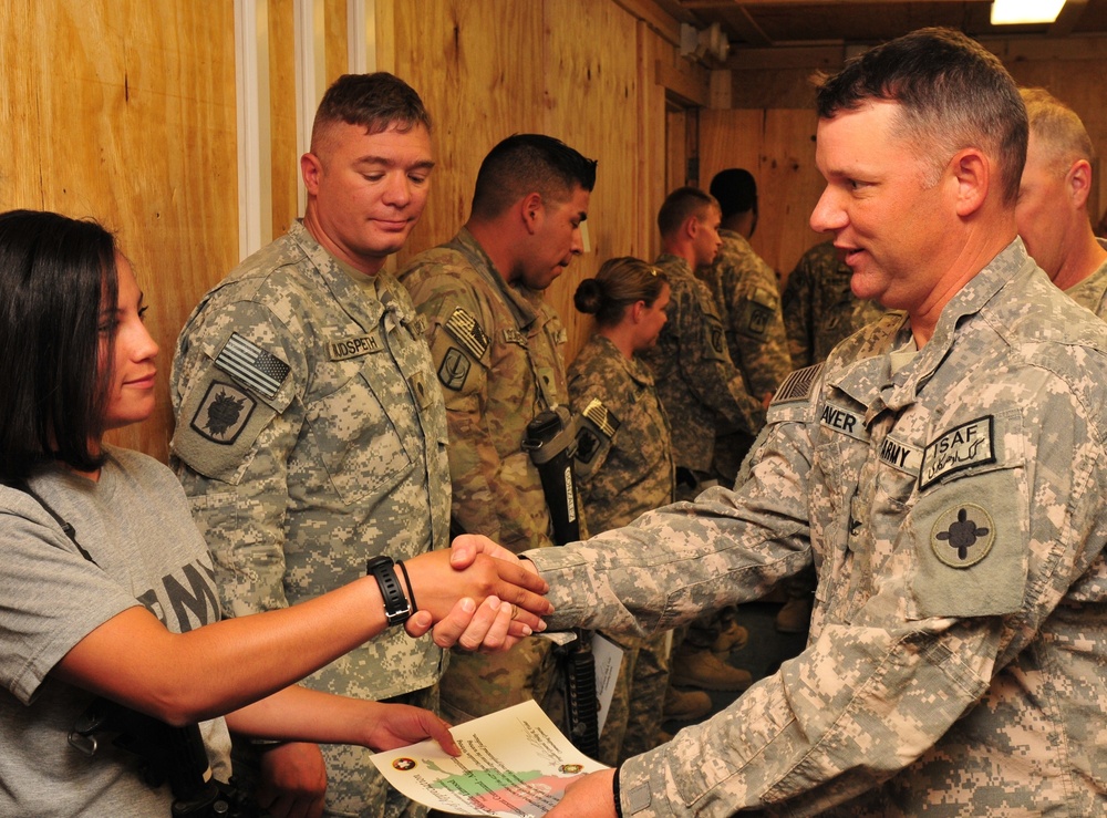 Joint Sustainment Command–Afghanistan recognizes Nevada Army National Guard unit at Kandahar Airfield