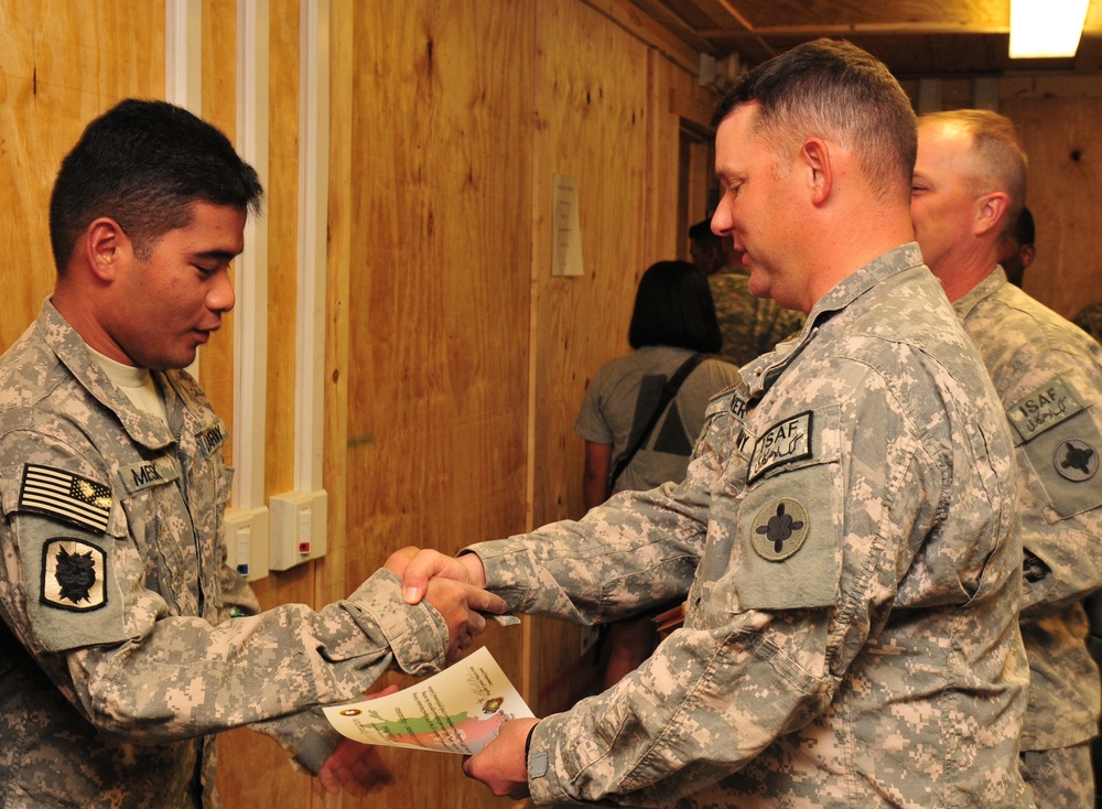 Joint Sustainment Command–Afghanistan recognizes Nevada Army National Guard unit at Kandahar Airfield