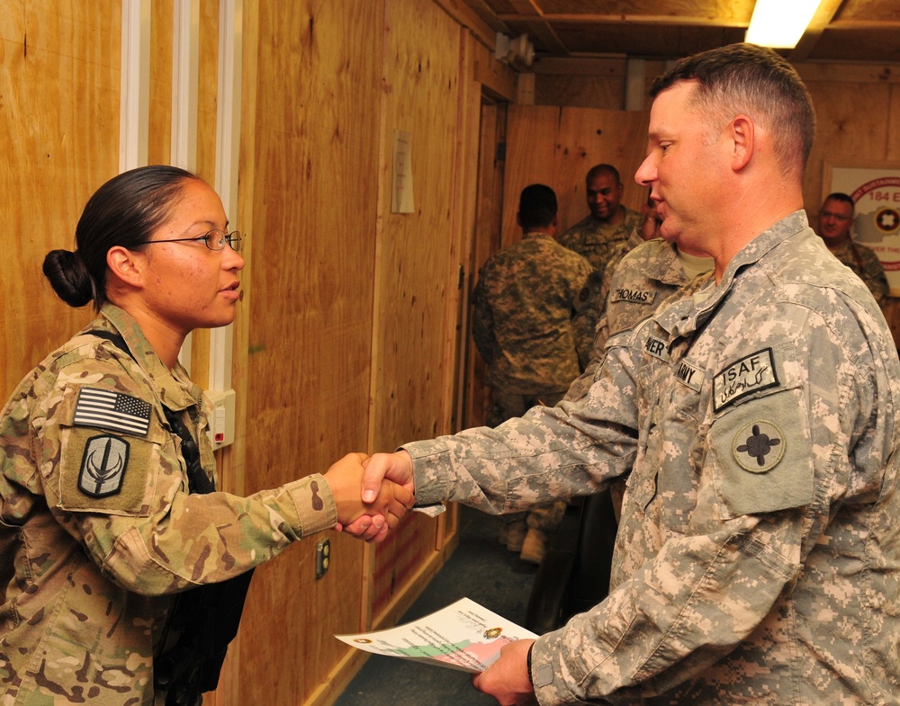 Joint Sustainment Command–Afghanistan recognizes Nevada Army National Guard unit at Kandahar Airfield