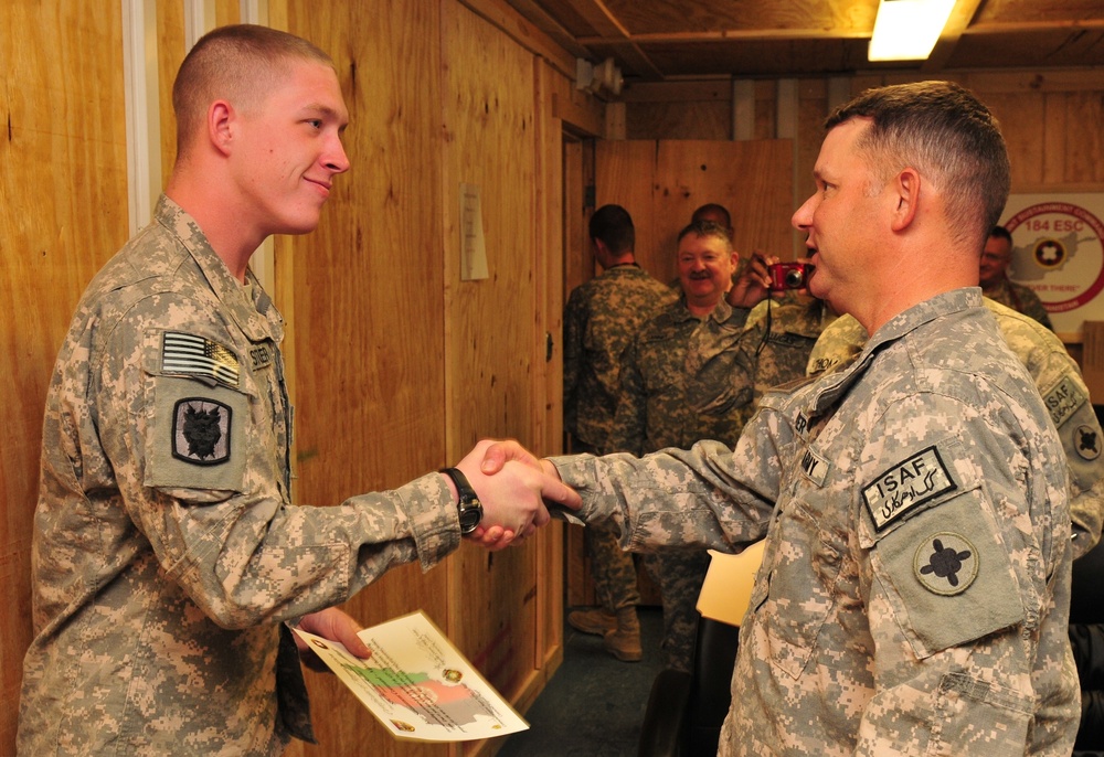 Joint Sustainment Command–Afghanistan recognizes Nevada Army National Guard unit at Kandahar Airfield