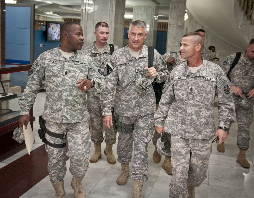 Sgt. Maj. Chandler visits troops in Iraq