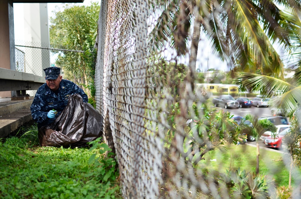 Sailors clean up base