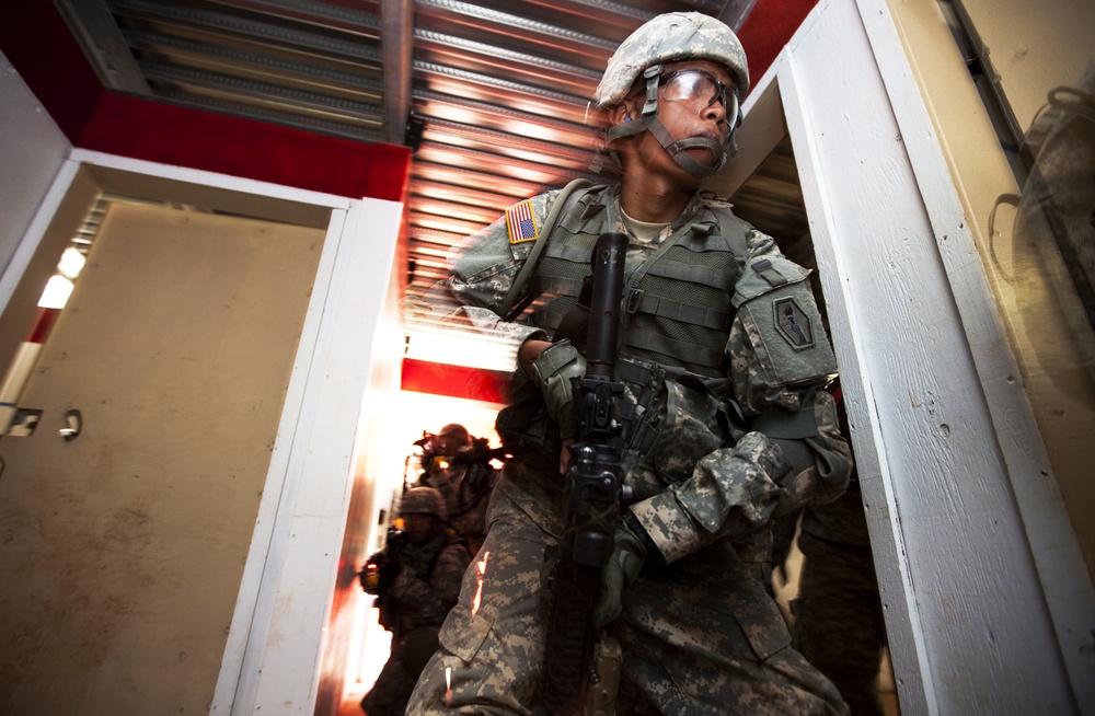 Building confidence by the basics: Famed Army ‘Purple Heart Battalion’ practices clearing K-Bay shoot house